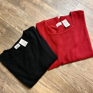 2 Square neck knitted short sleeves top